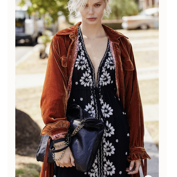 Free People Embroidered Fable Midi Dress boho - Picture 9 of 16